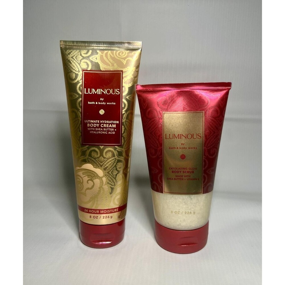Bath & Body Works Hydration Lotion & Exfoliating Body Scrub 8 oz Shea Gift Set